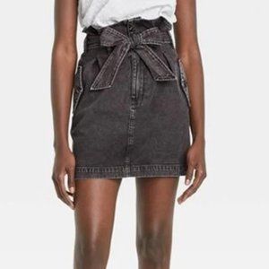 Who What Wear Mini Jean Skirt W/ Tie Size 6